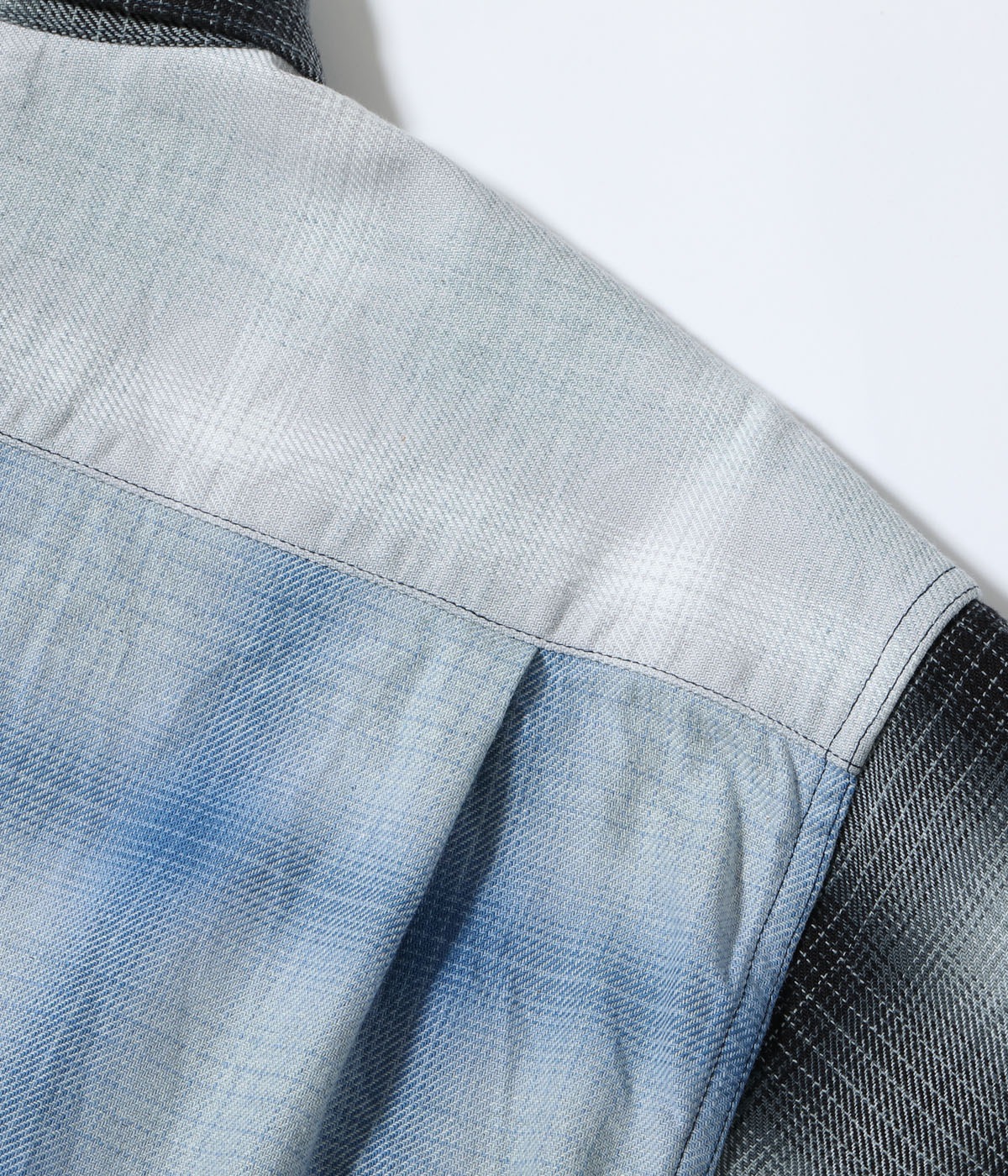 Lot No. SC29523 / INDIGO OMBRE CHECK CRAZY WORK SHIRT
