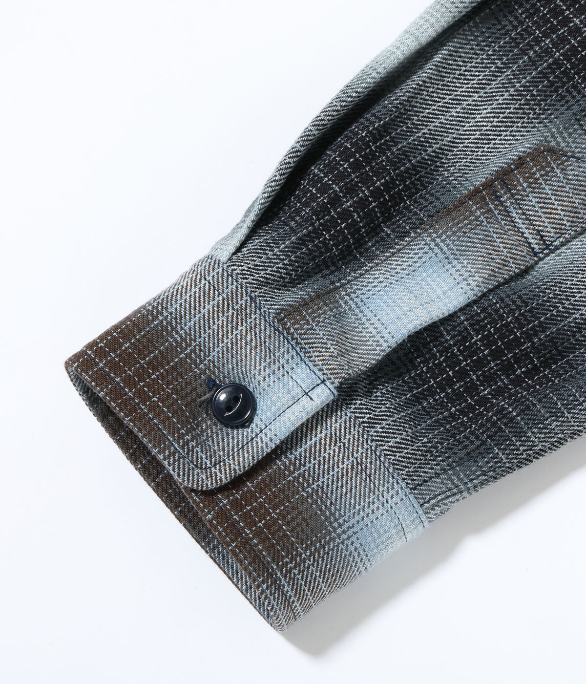 Lot No. SC29523 / INDIGO OMBRE CHECK CRAZY WORK SHIRT