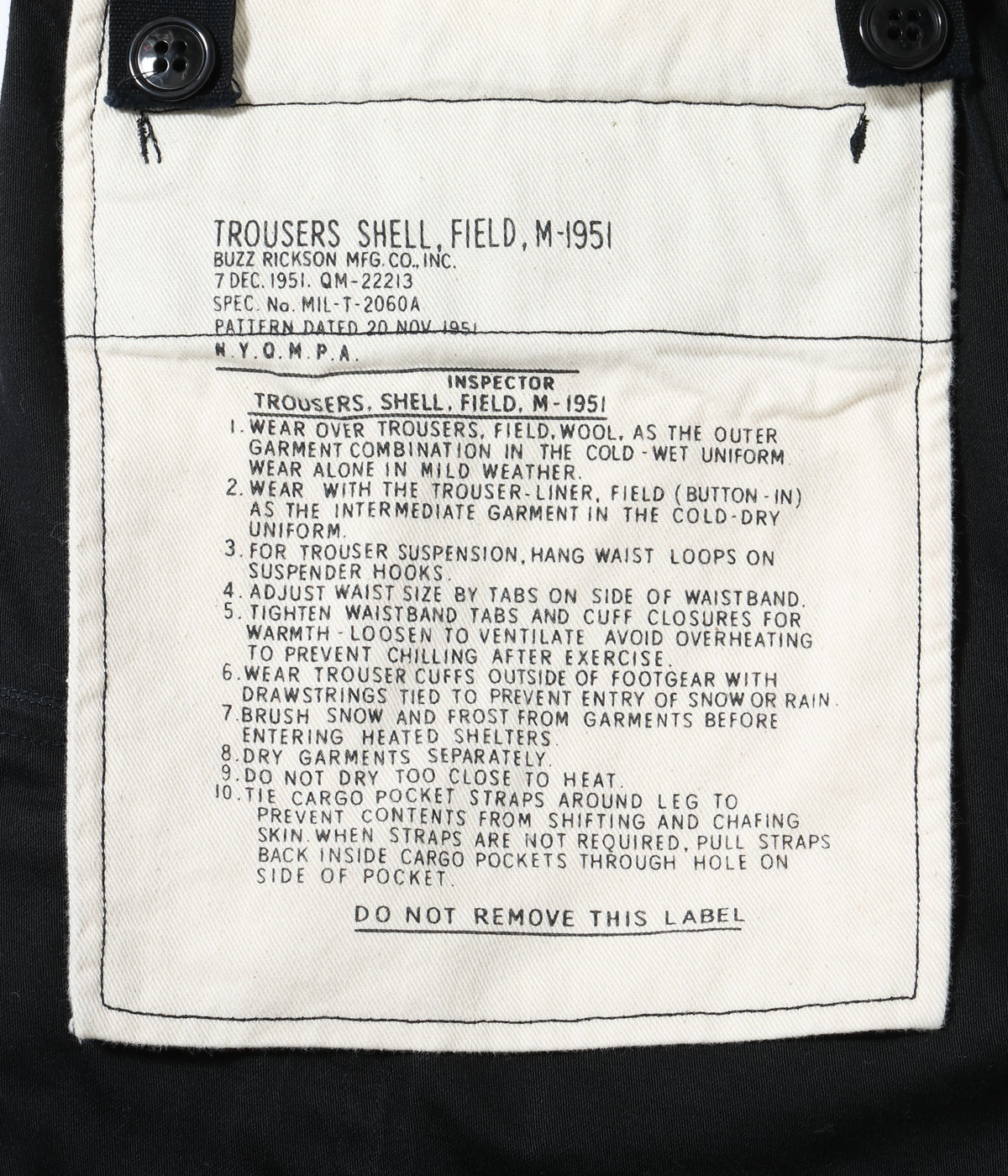 Lot No. BR42592 / WILLIAM GIBSON COLLECTION BLACK M-51 TROUSERS