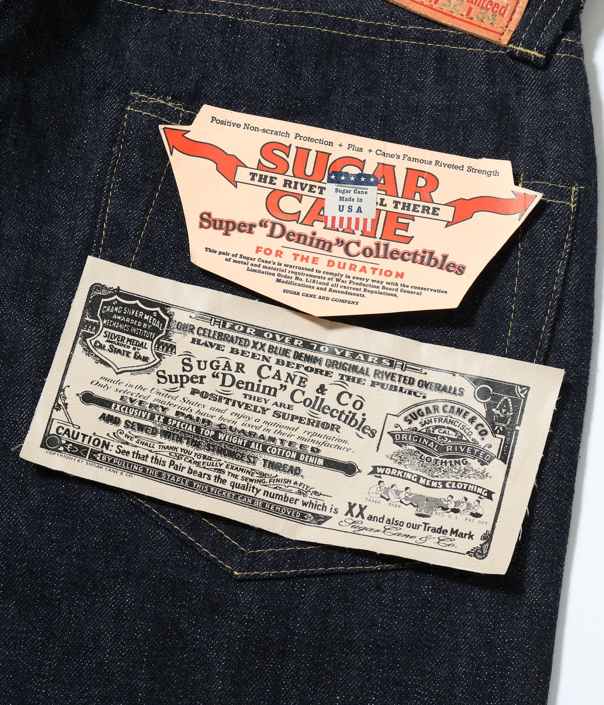 Lot No. SC49050 / SUGAR CANE Super "Denim" Collectibles #50 13.5oz. DENIM WAIST OVERALLS ��1940��s SPECIAL�� Made in USA