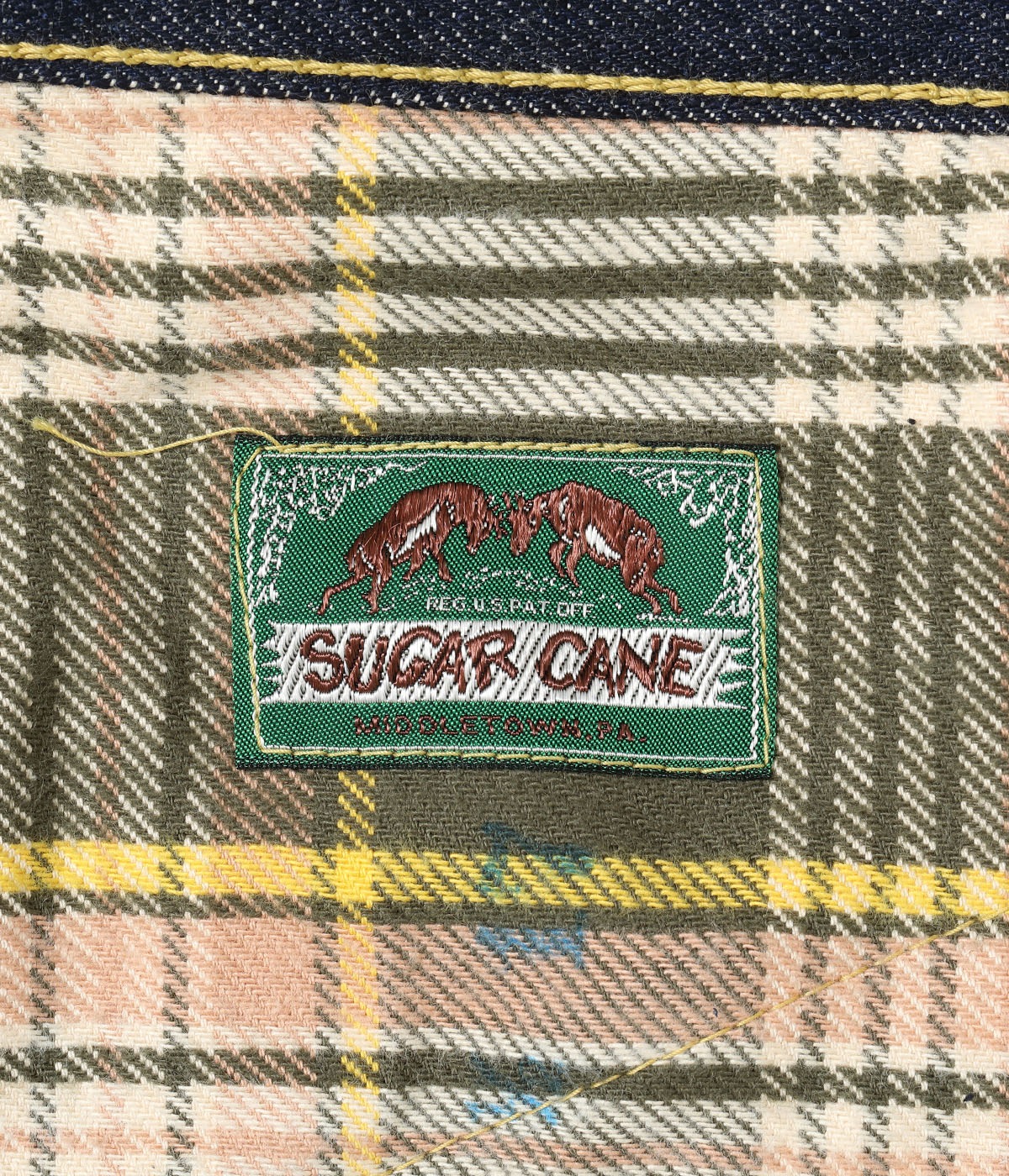 Lot No. SC49050 / SUGAR CANE Super "Denim" Collectibles #50 13.5oz. DENIM WAIST OVERALLS ��1940��s SPECIAL�� Made in USA