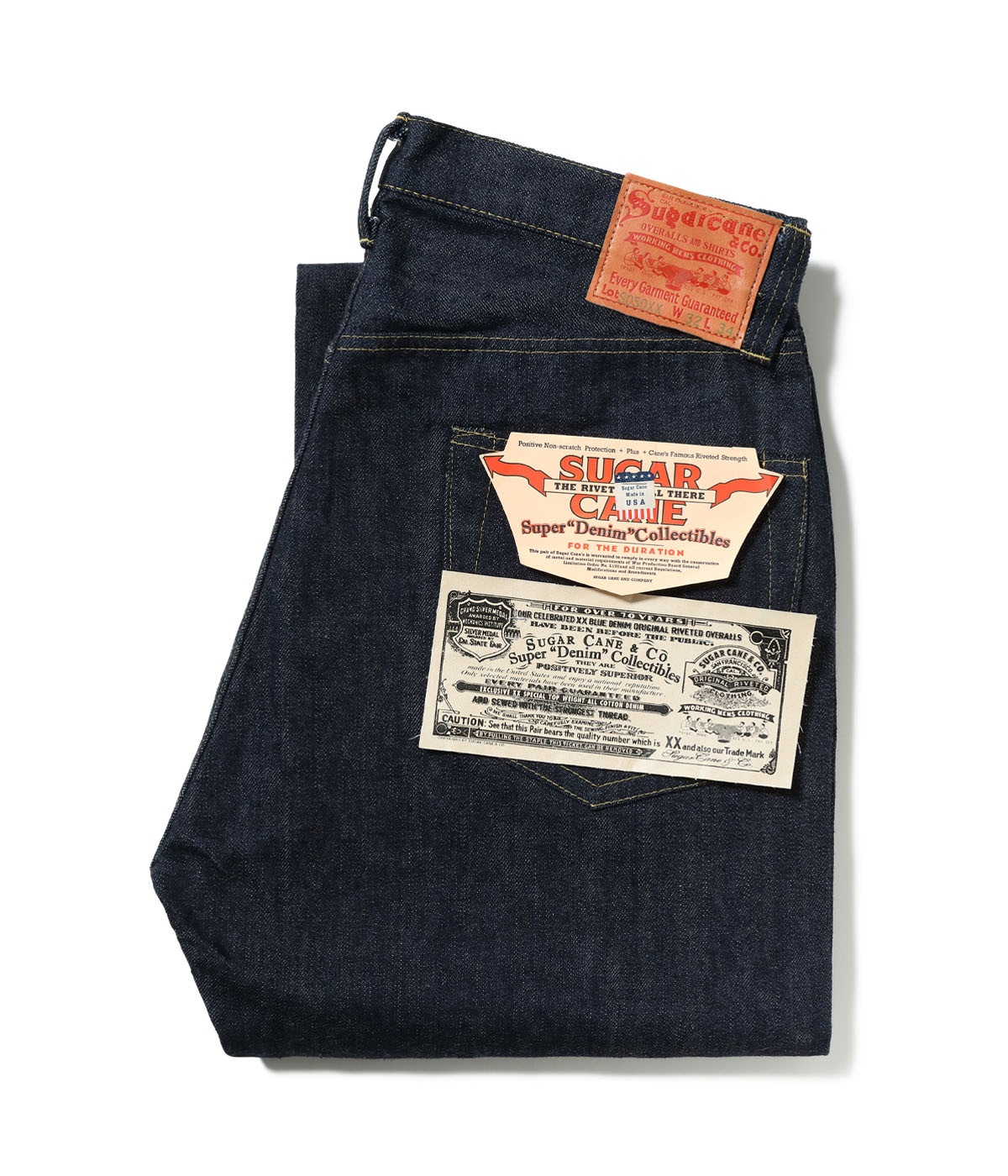 Lot No. SC49050 / SUGAR CANE Super "Denim" Collectibles #50 13.5oz. DENIM WAIST OVERALLS ��1940��s SPECIAL�� Made in USA
