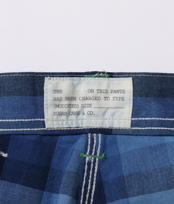 Lot No. SC42382 / 10oz. INDIGO GRADATION CHECK WORK PANTS