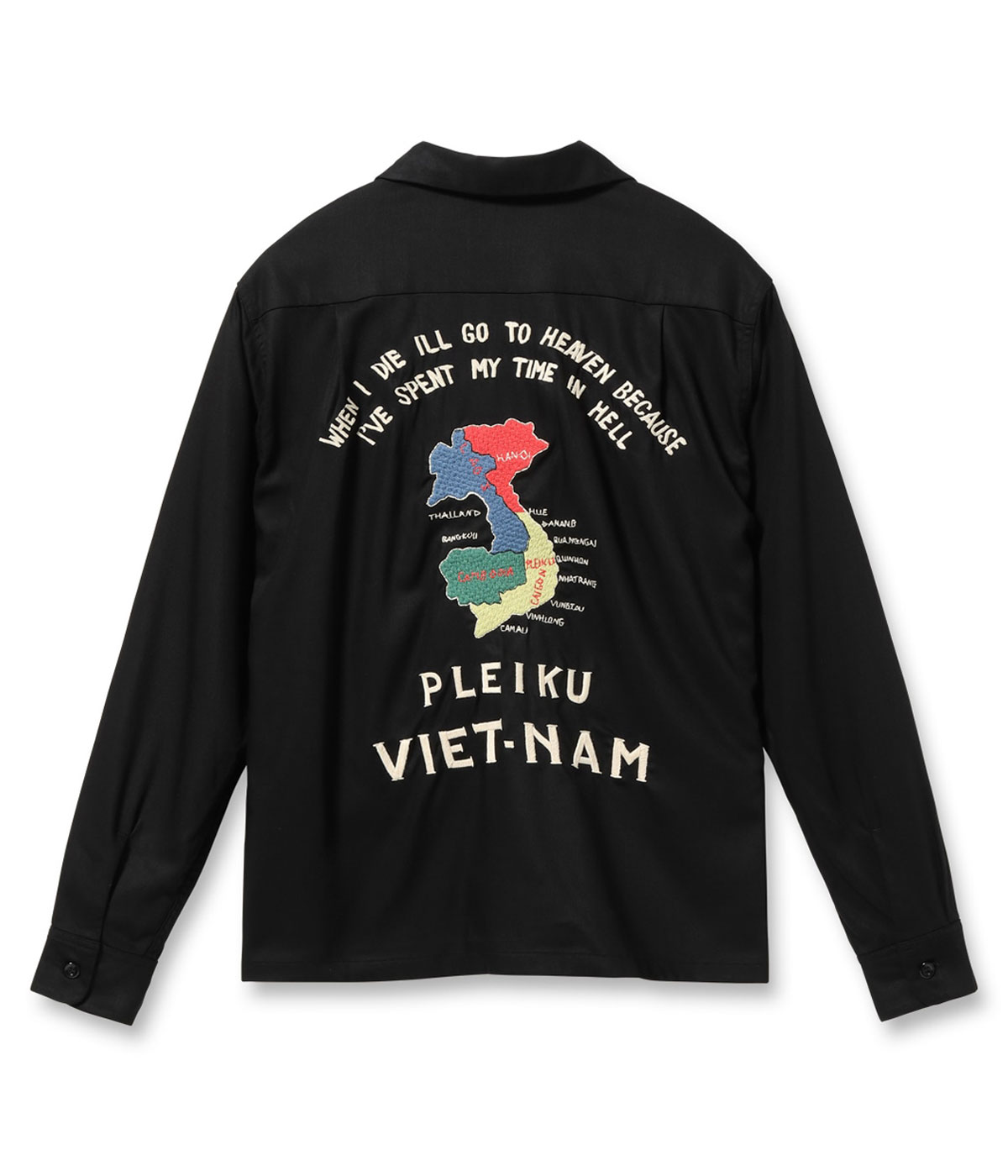 Lot No. TT29334 / Mid 1960s Style Rayon Vietnam Shirt VIETNAM MAP