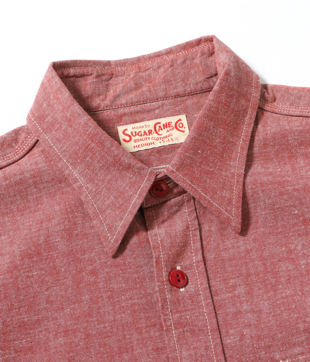 Lot No. SC29682 / RED CHAMBRAY WORK SHIRT (LONG SLEEVE)