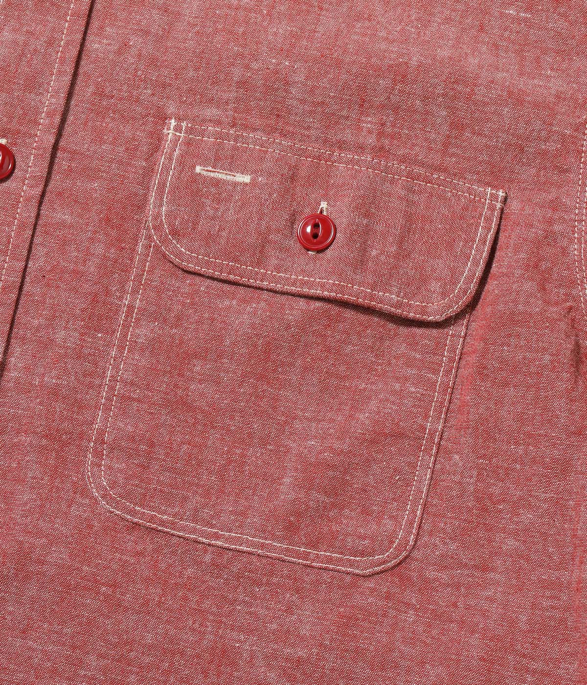 Lot No. SC29682 / RED CHAMBRAY WORK SHIRT (LONG SLEEVE)