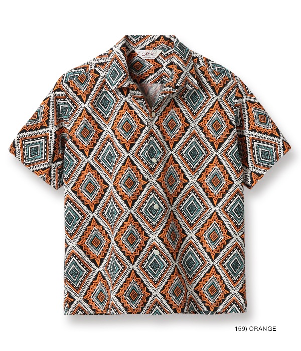 Lot No. SH38386 / BROAD COTTON OPEN SHIRT ��GEOMETRIC DIAMOND��
