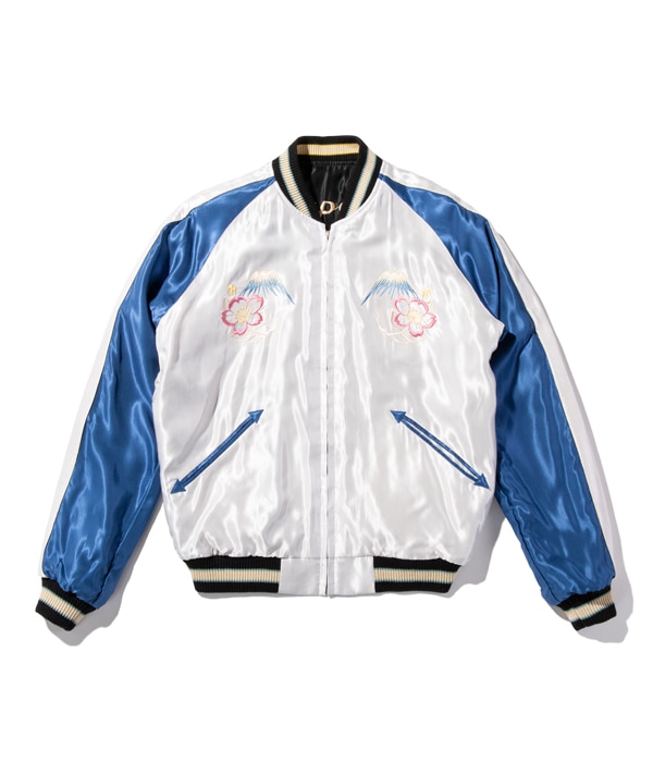 Lot No. TT14813-119 / Mid 1950s Style Acetate Souvenir Jacket ��ROARING TIGER�� �� ��LANDSCAPE�� (Reversible Side)