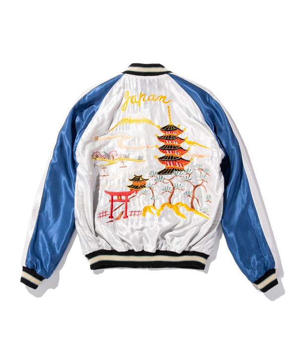 Lot No. TT14813-119 / Mid 1950s Style Acetate Souvenir Jacket ��ROARING TIGER�� �� ��LANDSCAPE�� (Reversible Side)