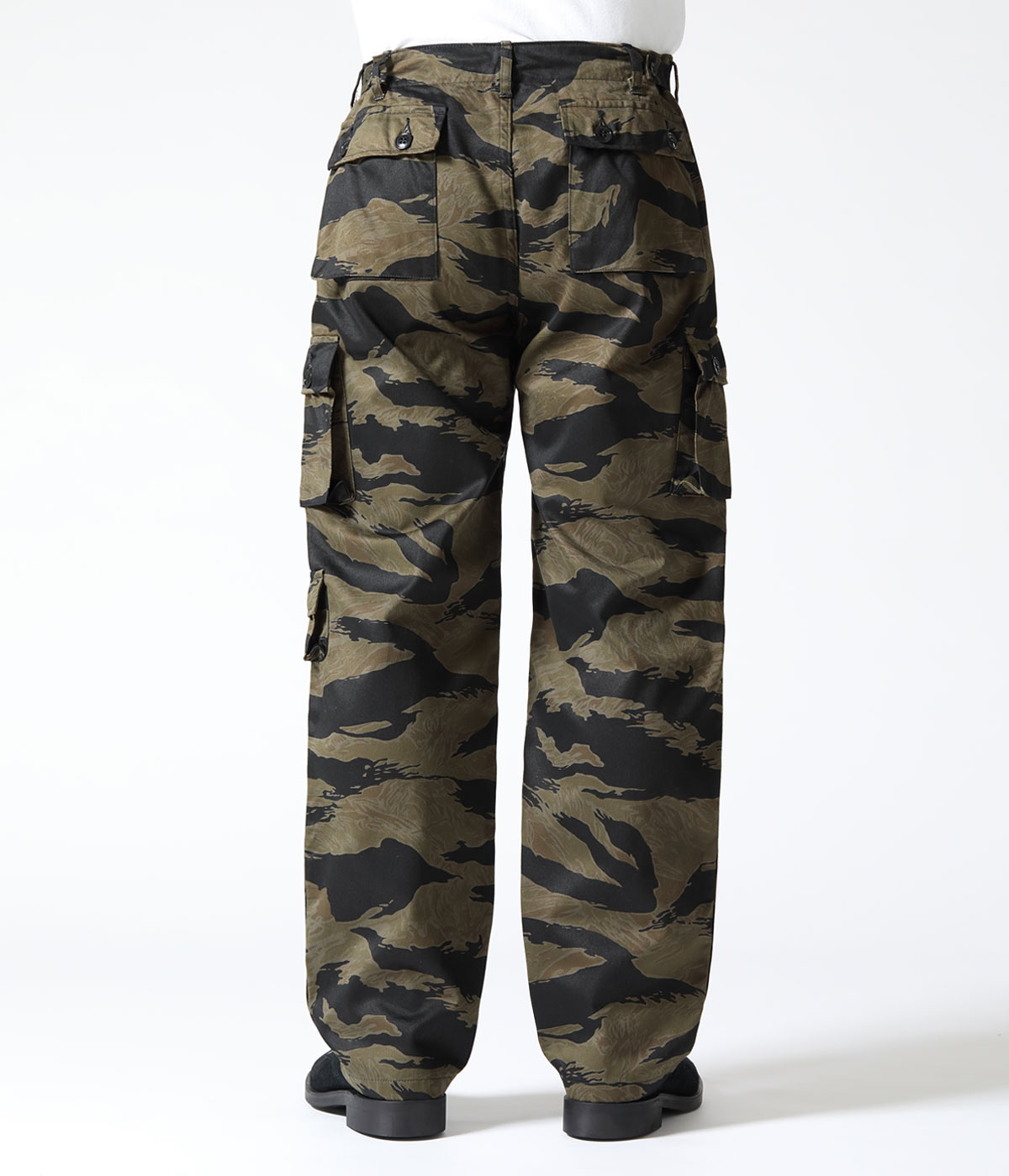 Lot No. BR42594 / WILLIAM GIBSON COLLECTION BLACK TIGER PATTERN TROUSERS OVER DYE