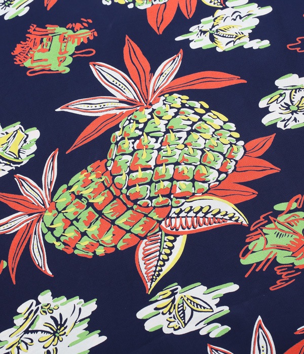 Lot No. SS38561 / RAYON HAWAIIAN SHIRT ��PINEAPPLE��