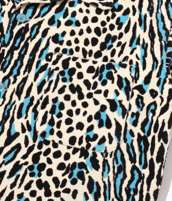 Lot No. SE28748 / Mid 1950s Style Velveteen Sports Shirt ��LEOPARD��