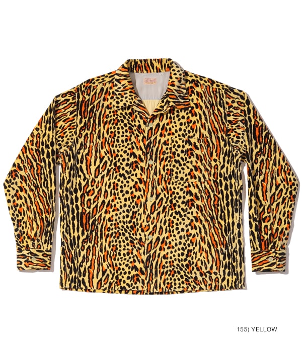 Lot No. SE28748 / Mid 1950s Style Velveteen Sports Shirt ��LEOPARD��