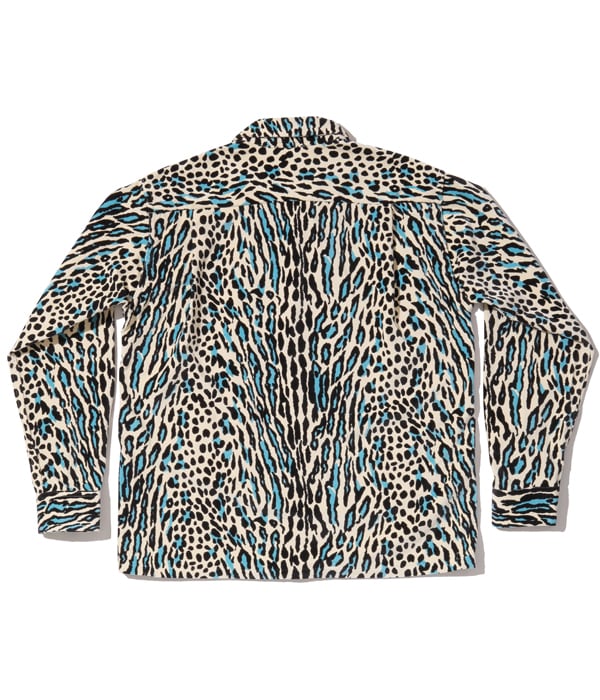 Lot No. SE28748 / Mid 1950s Style Velveteen Sports Shirt ��LEOPARD��