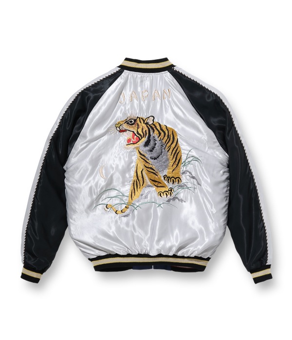 Lot No. TT14571-190 / Mid 1950s Style Acetate Souvenir Jacket ROARING TIGER  WHITE DRAGON