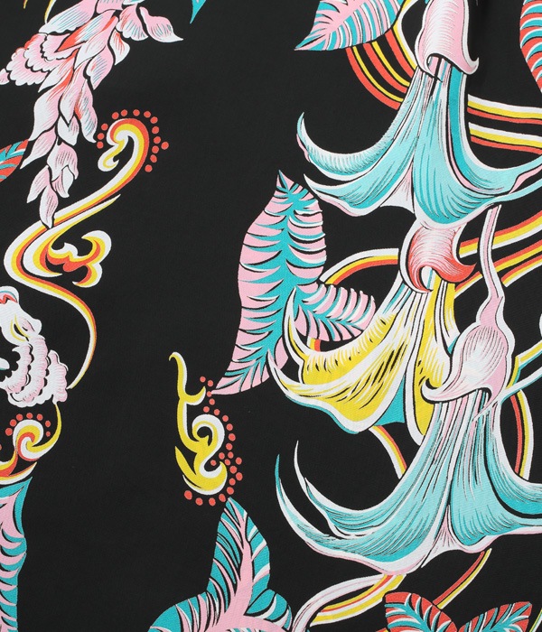 Lot No. SS38562 / RAYON HAWAIIAN SHIRT ��TARO LEAF ANGEL'S TRUMPET��