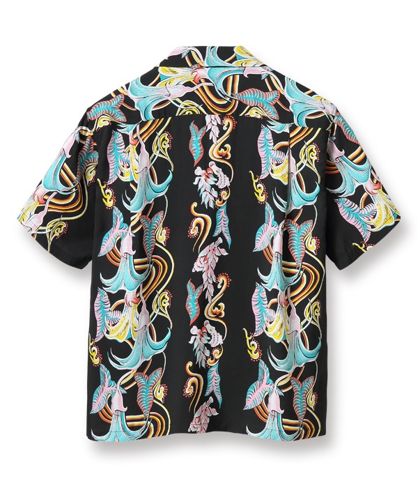 Lot No. SS38562 / RAYON HAWAIIAN SHIRT ��TARO LEAF ANGEL'S TRUMPET��