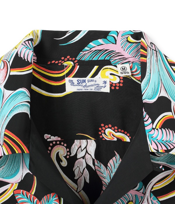 Lot No. SS38562 / RAYON HAWAIIAN SHIRT ��TARO LEAF ANGEL'S TRUMPET��