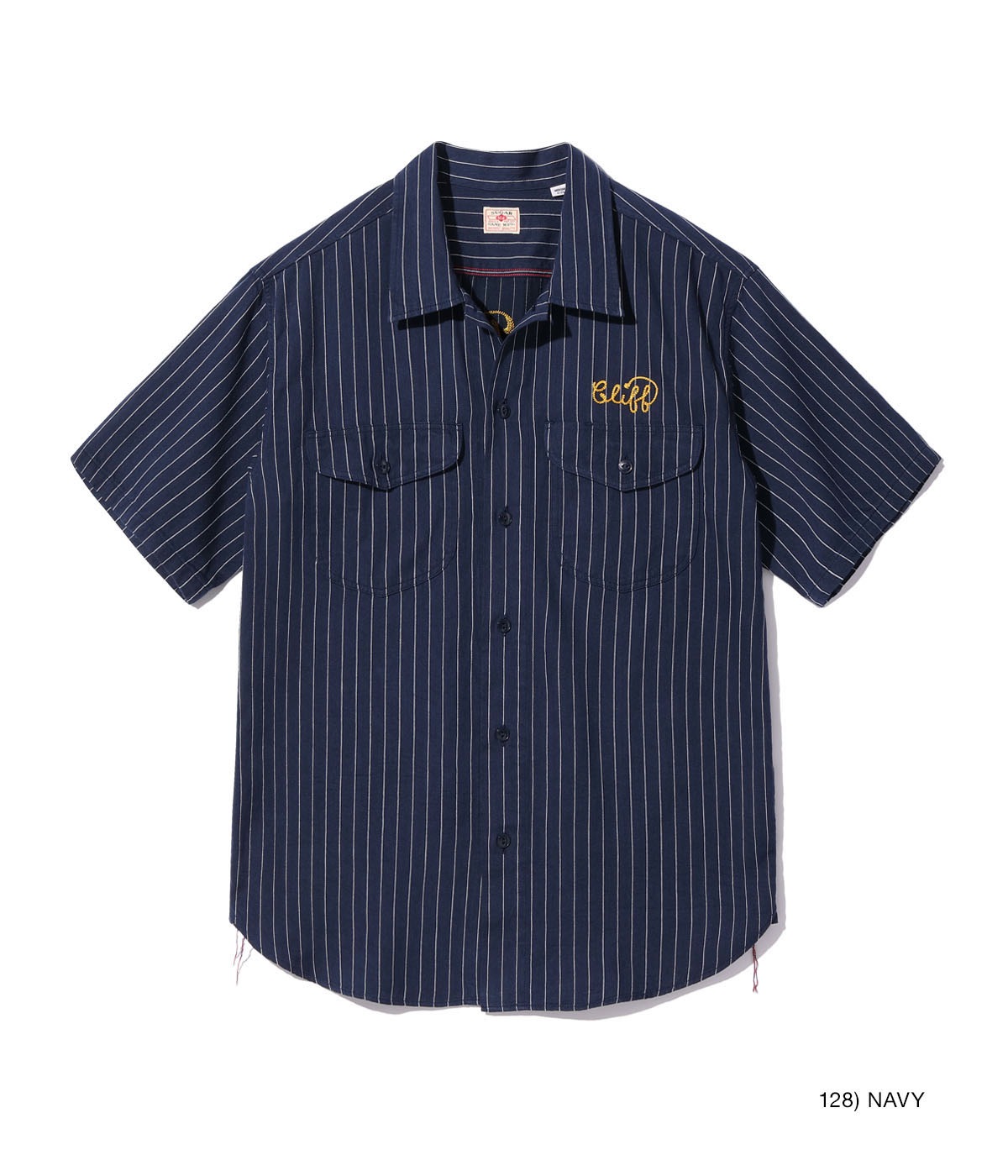 Lot No. SC39305 / COKE STRIPE WORK SHIRT with EMBROIDERED (SHORT SLEEVE)