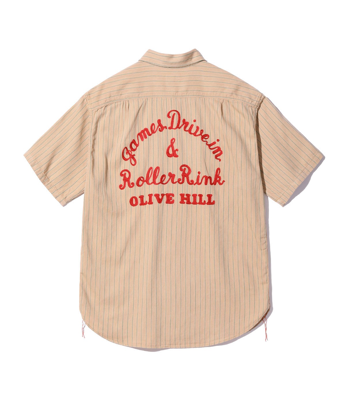 Lot No. SC39305 / COKE STRIPE WORK SHIRT with EMBROIDERED (SHORT SLEEVE)