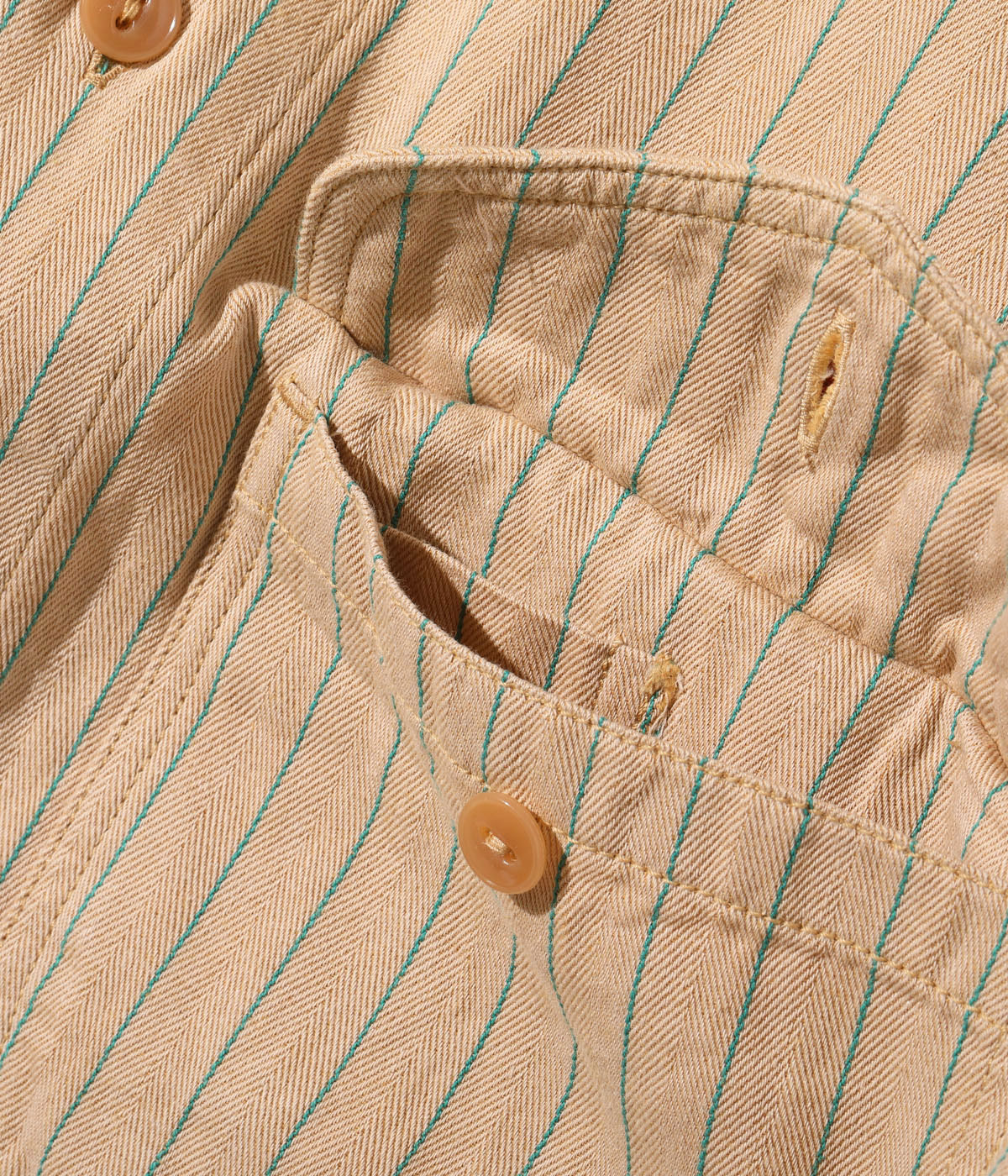 Lot No. SC39305 / COKE STRIPE WORK SHIRT with EMBROIDERED (SHORT SLEEVE)