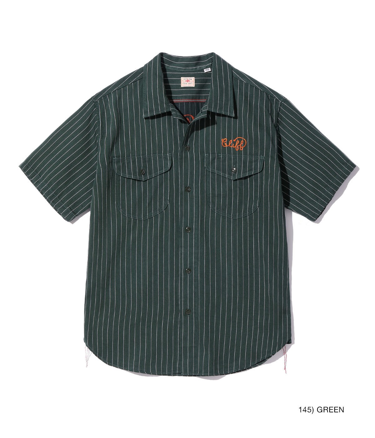Lot No. SC39305 / COKE STRIPE WORK SHIRT with EMBROIDERED (SHORT SLEEVE)