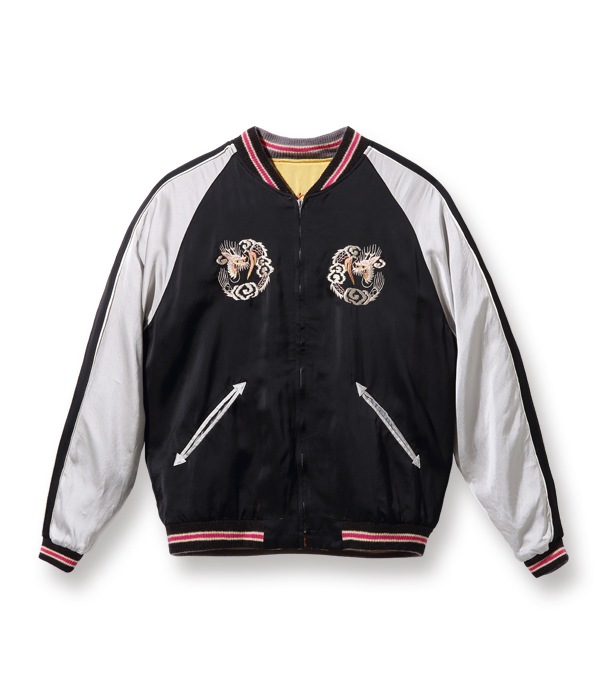 Lot No. TT14851-155 / Early 1950s Style Acetate Souvenir Jacket KOSHO & CO. Special Edition EAGLE  DRAGON (Reversible Side)