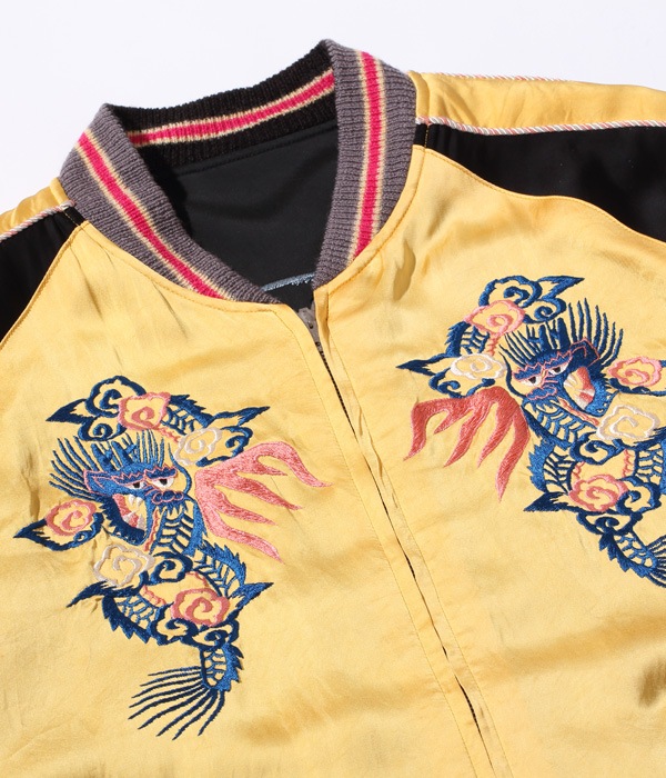 Lot No. TT14851-155 / Early 1950s Style Acetate Souvenir Jacket KOSHO & CO. Special Edition EAGLE  DRAGON (Reversible Side)