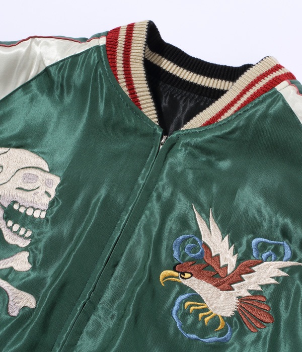 Lot No. TT15052-119 / Mid 1950s Style Acetate Souvenir Jacket ��TIGER HEAD�� �� ��CHEVY LOVER��