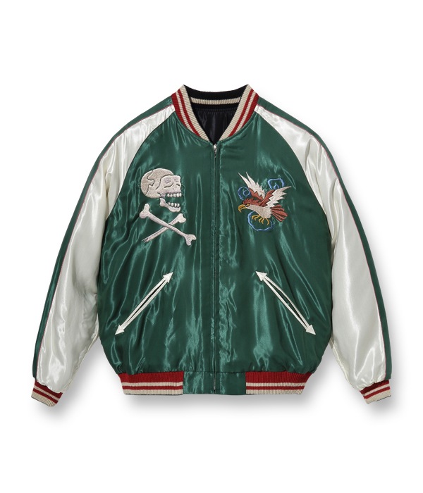 Lot No. TT15052-119 / Mid 1950s Style Acetate Souvenir Jacket ��TIGER HEAD�� �� ��CHEVY LOVER��