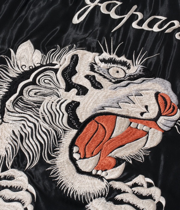 Lot No. TT15052-119 / Mid 1950s Style Acetate Souvenir Jacket ��TIGER HEAD�� �� ��CHEVY LOVER��