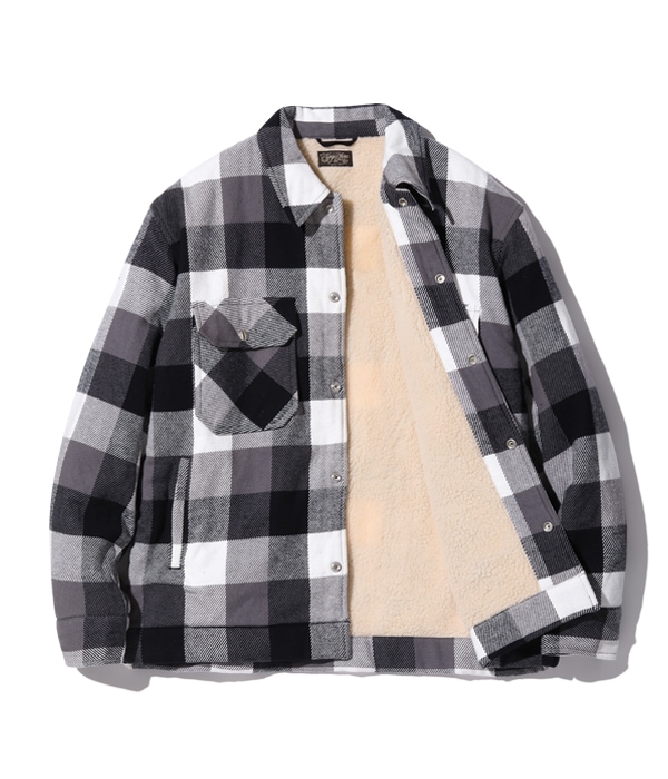 Lot No. SC15448 / 3-COLOR BLOCK CHECK HEAVY FLANNEL CPO JACKET