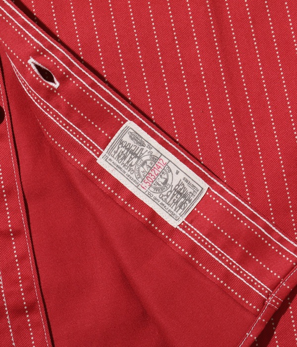 Lot No. SC28340 / FICTION ROMANCE 8.5oz. RED WABASH STRIPE WORK SHIRT (LONG SLEEVE)