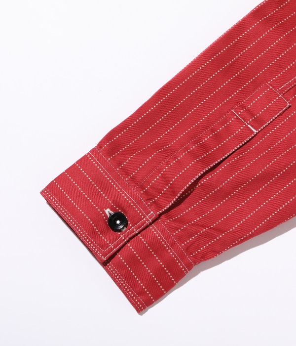 Lot No. SC28340 / FICTION ROMANCE 8.5oz. RED WABASH STRIPE WORK SHIRT (LONG SLEEVE)