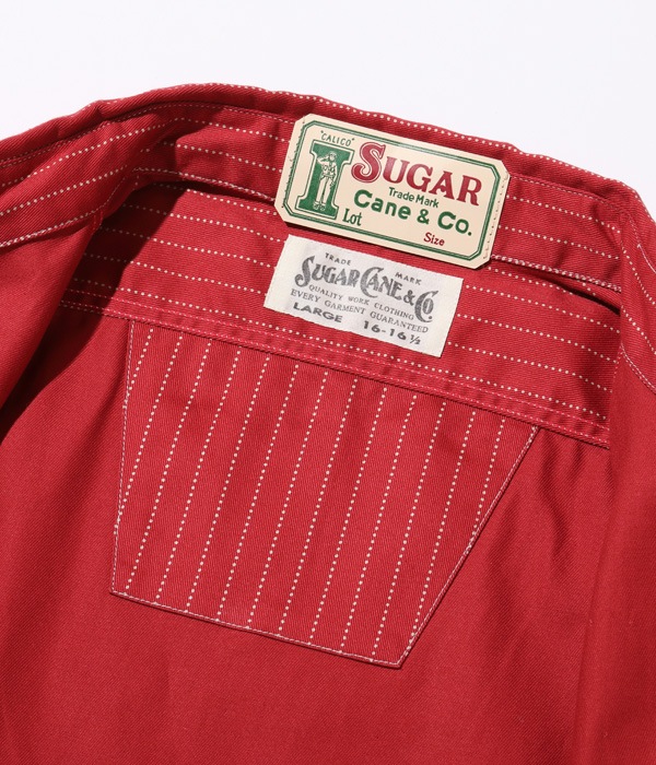 Lot No. SC28340 / FICTION ROMANCE 8.5oz. RED WABASH STRIPE WORK SHIRT (LONG SLEEVE)