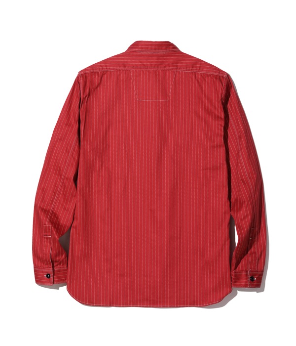 Lot No. SC28340 / FICTION ROMANCE 8.5oz. RED WABASH STRIPE WORK SHIRT (LONG SLEEVE)