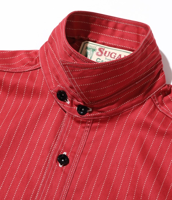 Lot No. SC28340 / FICTION ROMANCE 8.5oz. RED WABASH STRIPE WORK SHIRT (LONG SLEEVE)