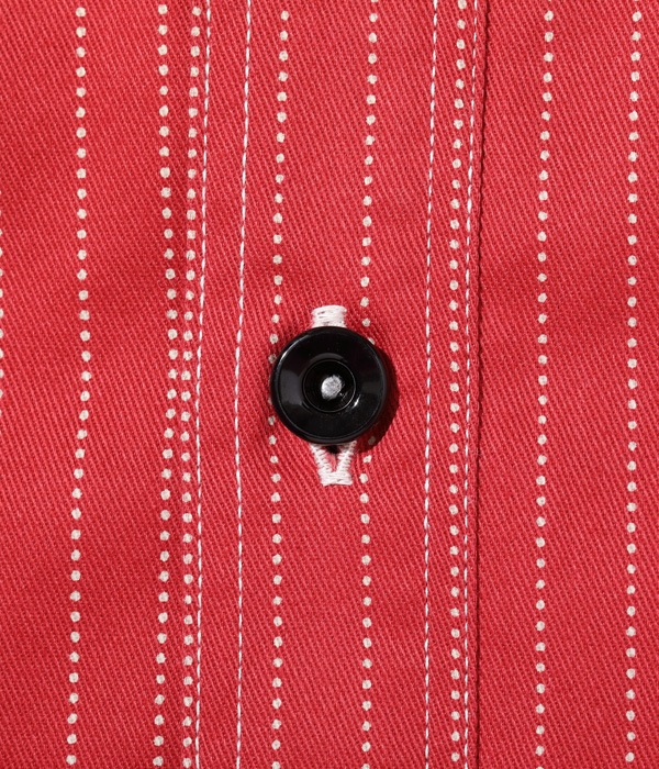 Lot No. SC28340 / FICTION ROMANCE 8.5oz. RED WABASH STRIPE WORK SHIRT (LONG SLEEVE)