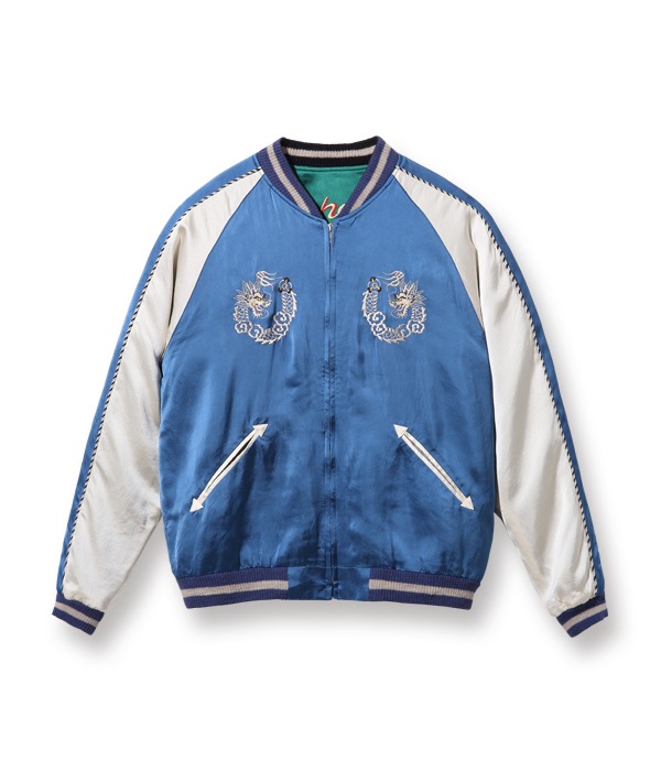 Lot No. TT14852-125 / Early 1950s Style Acetate Souvenir Jacket KOSHO & CO. Special Edition PHOENIX  TIGER (HAND PRINT) (Reversible Side)