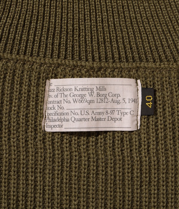 Lot No. BR90258 / SWEATERS, WOOL, TURTLE NECK, O.D. ��BUZZ RICKSON KNITTING MILLS��