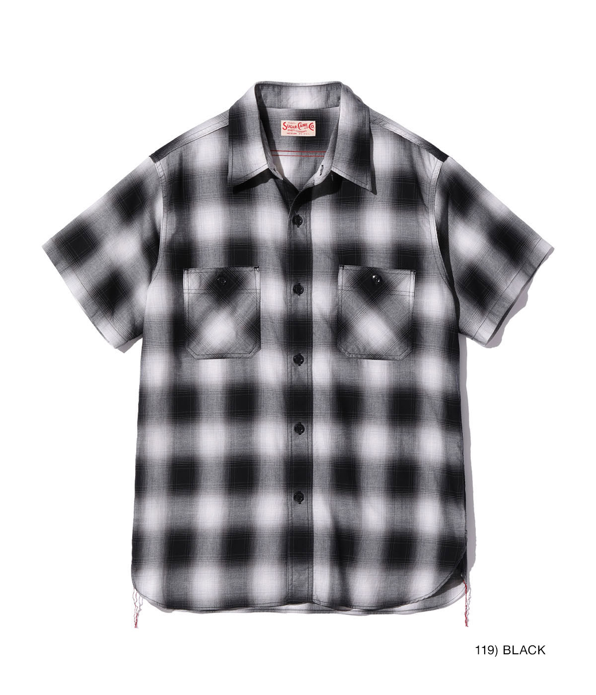 Lot No. SC39293 / COTTON OMBRE CHECK WORK SHIRT - SUGAR CANE
