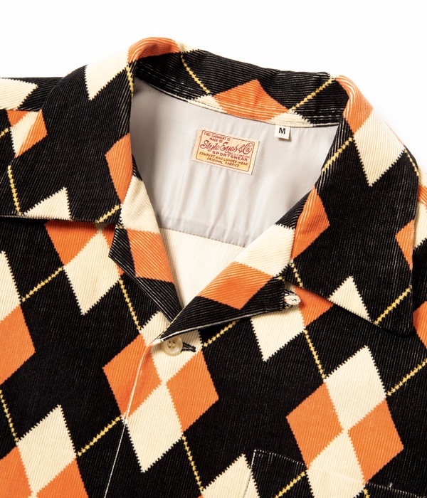 Lot No. SE28534 / Mid 1950s Style Corduroy Sports Shirt ��ARGYLE��