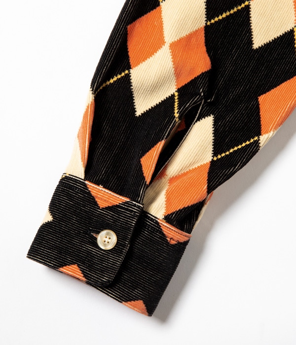 Lot No. SE28534 / Mid 1950s Style Corduroy Sports Shirt ��ARGYLE��