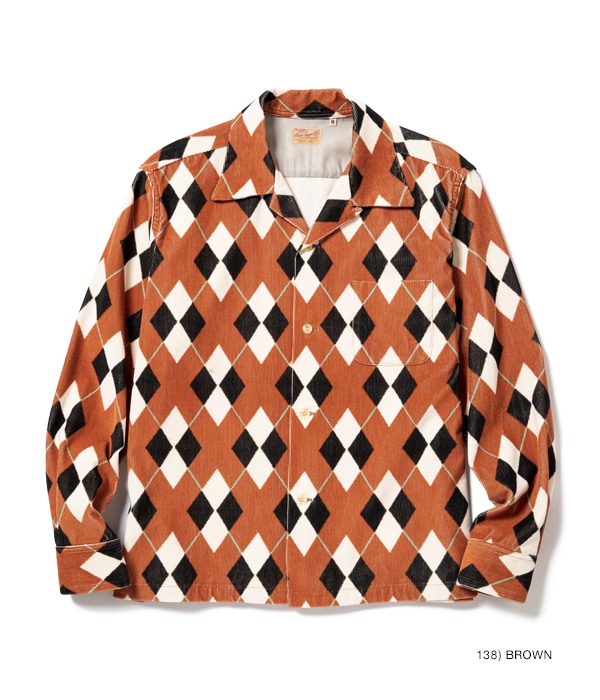 Lot No. SE28534 / Mid 1950s Style Corduroy Sports Shirt ��ARGYLE��