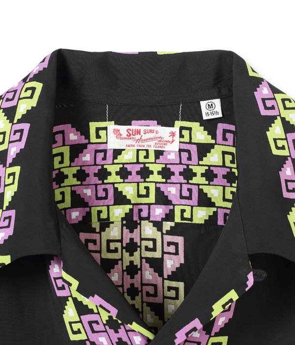 Lot No. SS38568 / RAYON HAWAIIAN SHIRT ��POLYNESIAN BORDER��