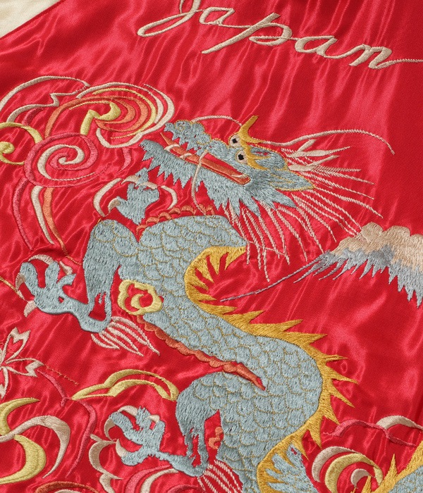 Lot No. TT15052-128 / Mid 1950s Style Acetate Souvenir Jacket BLUE EAGLE  DRAGON