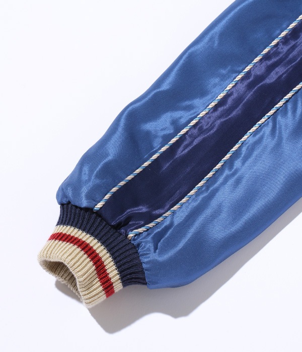 Lot No. TT15052-128 / Mid 1950s Style Acetate Souvenir Jacket BLUE EAGLE  DRAGON