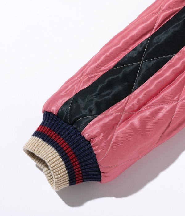 Lot No. TT15174-119 / Early 1950s Style Acetate Quilted Souvenir Jacket ��EAGLE�� �� ��DRAGON & TIGER��