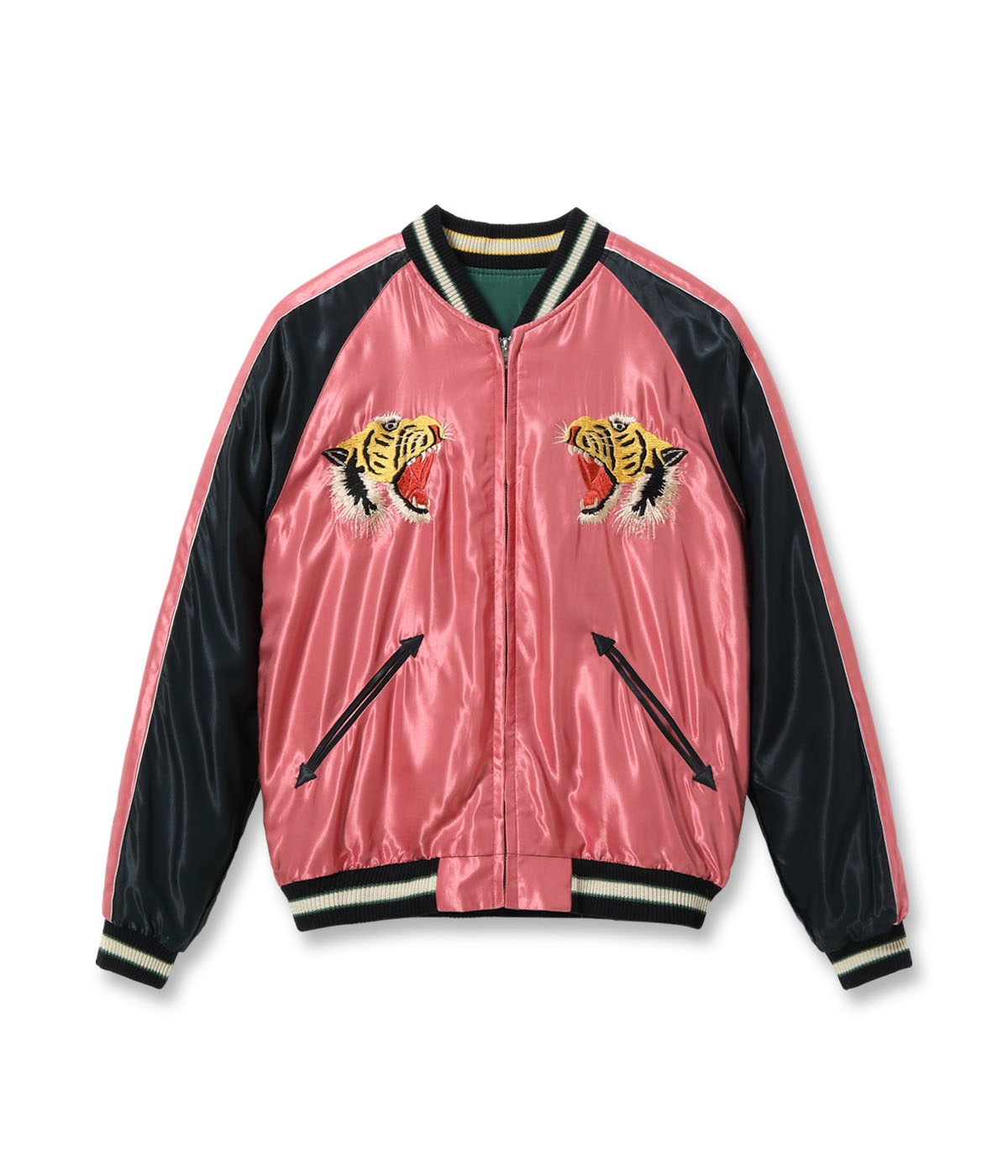 Lot No. TT15790-145 / Mid 1950s Style Acetate Souvenir Jacket ��EAGLE & TIGER�� �� ��ROARING TIGER��