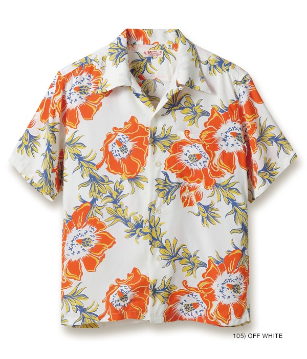 Lot No. SS38315 /  RAYON HAWAIIAN SHIRT ��NIGHT BLOOMING CEREUS��